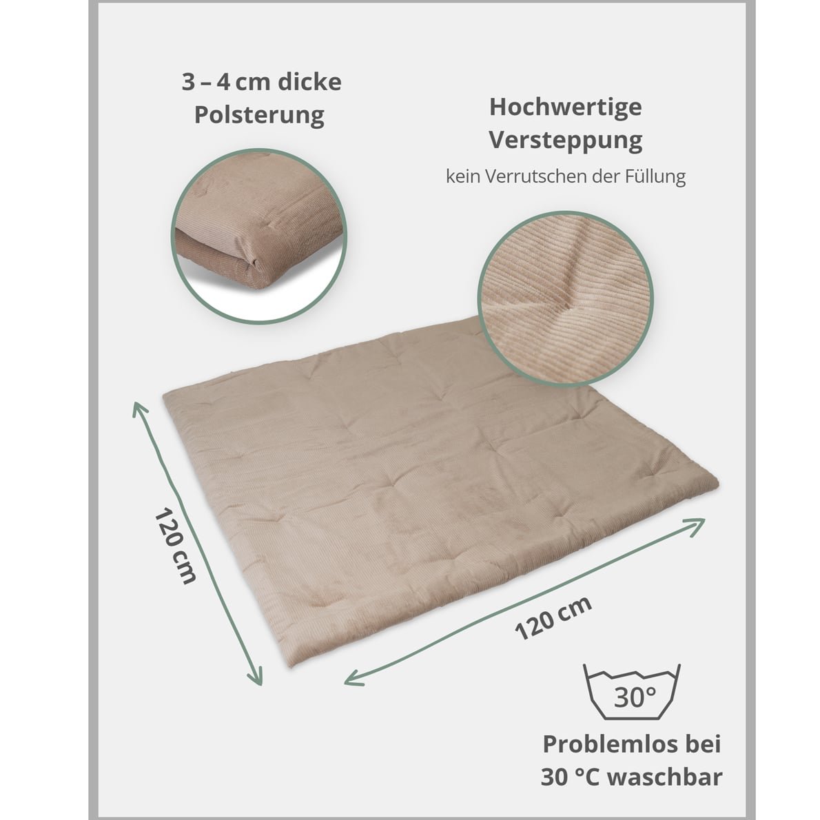 Ullenboom Bettschlange Cord Sand (2 Meter) 5