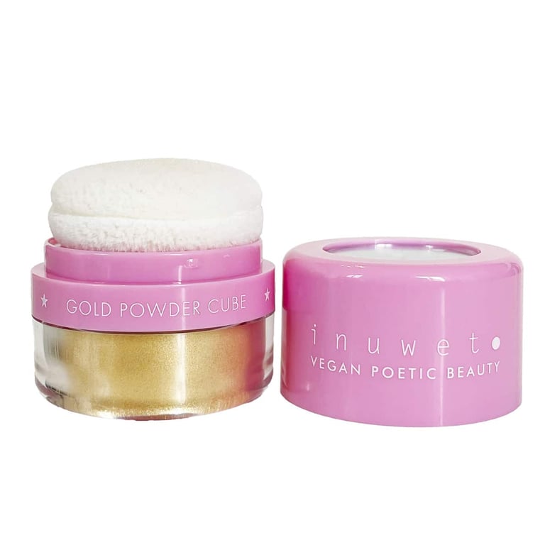 INUWET_MAKEUP GOLD GLITTER POWDER CUBE