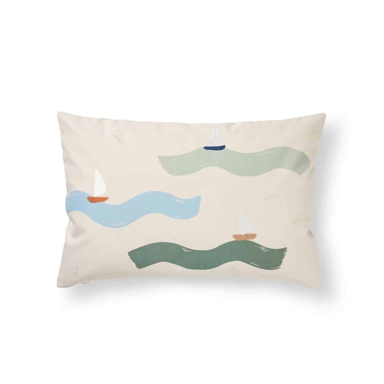 Dear April besticktes Kissen, Waves