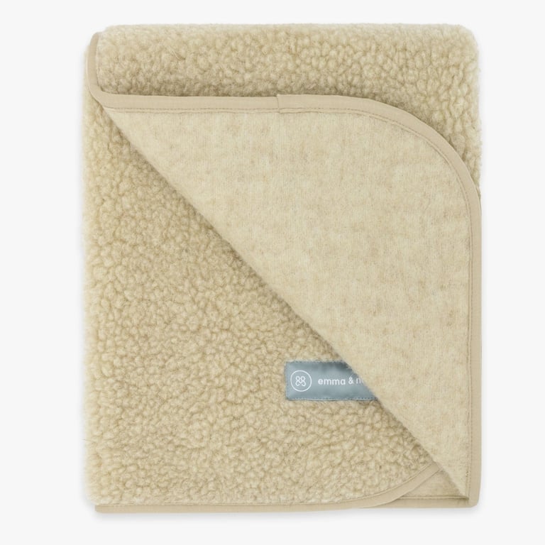 Emma & Noah Merinowoll Teddy Kuscheldecke, Essential Beige