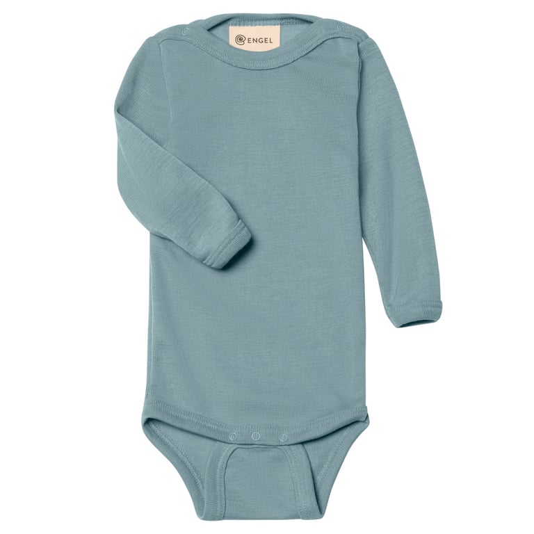 Engel Baby-Body Langarm mit Druckknöpfen, bergblau