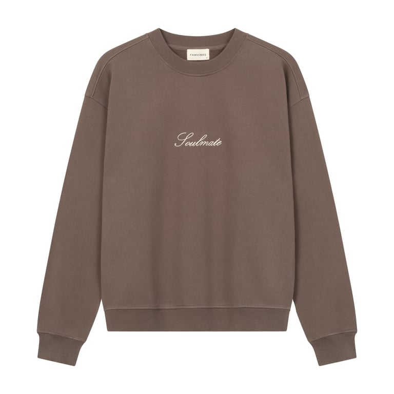 Famvibes Damen Sweatshirt Soulmate, brown