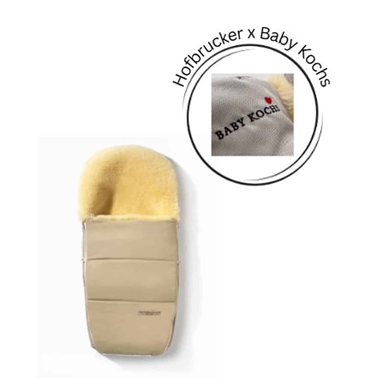 Hofbrucker x Baby Kochs Love Lammfellfußsack Kinderwagen Polaris beige