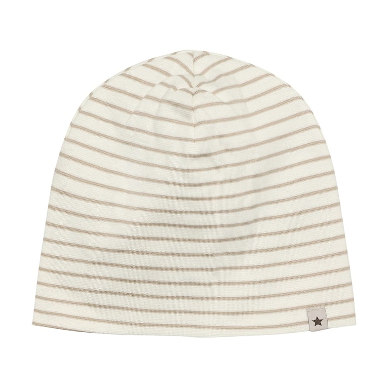 Huttelihut Beanie Stripe Rib, White Pepper