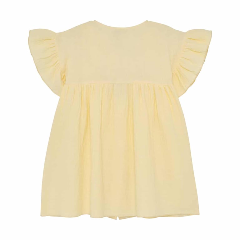 Huttelihut Musselin Kleid, Double Cream 1