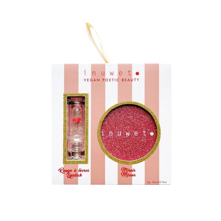 Inuwet Lipstick & Pocket Mirror Set, Strawberry