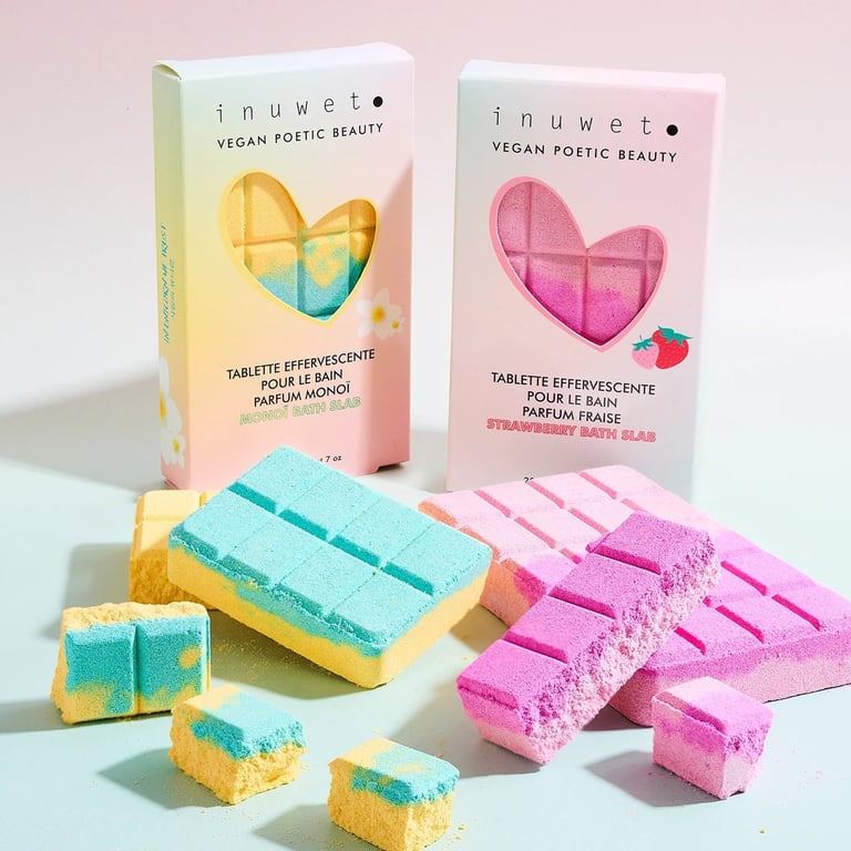 Inuwet Rosa Brause-Badesalz Schokolade, Strawberry