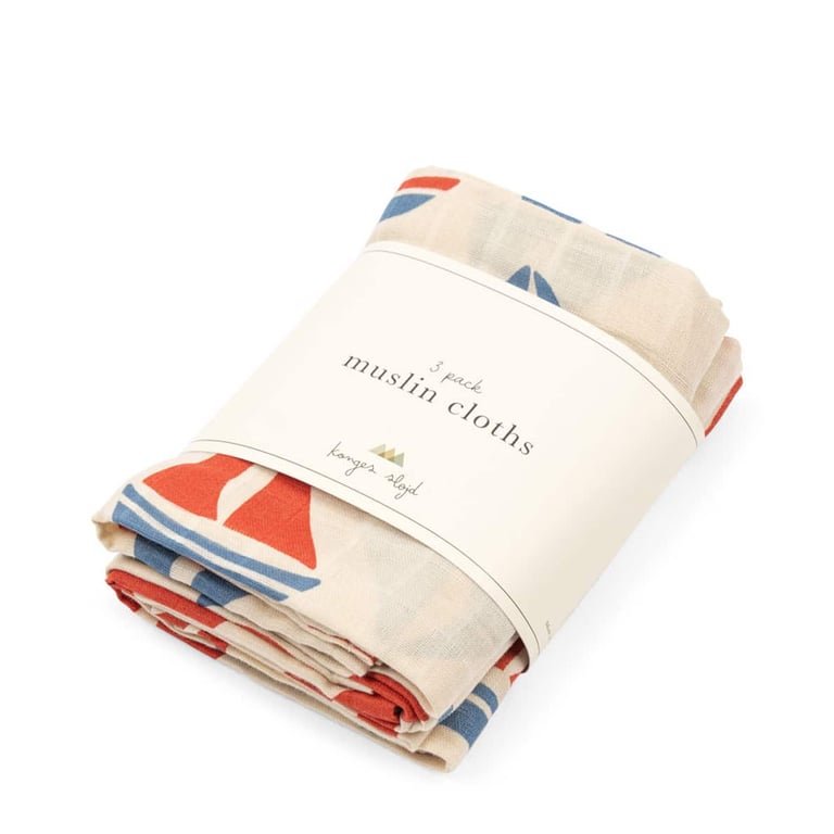 Konges Sløjd Musselin-Tücher 3er Pack, Ahoy 1