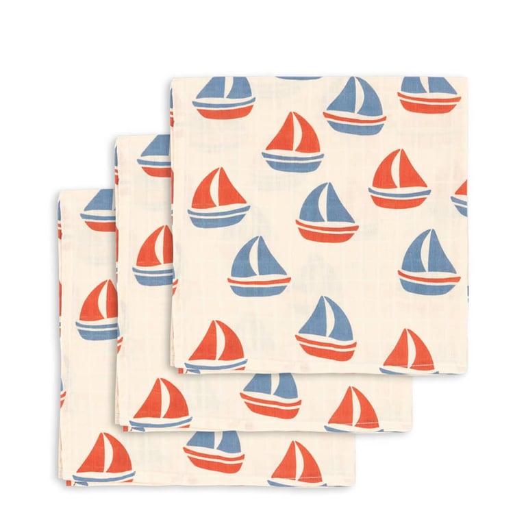 Konges Sløjd Musselin-Tücher 3er Pack, Ahoy