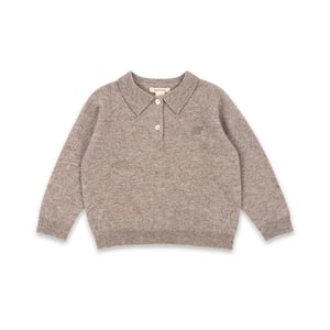 Konges Sløjd Polo-Strickpullover, Oatmeal Melange