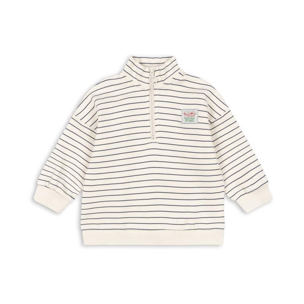 Konges Sløjd Sweatshirt Lou Stripe Half Zip, Flintstone Stripe