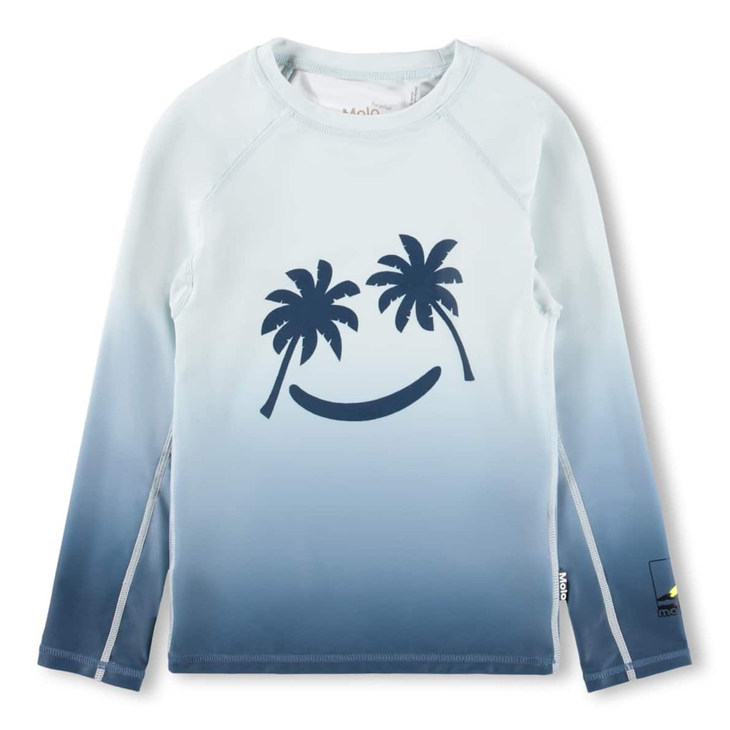 Molo Schwimmshirt Langarm Neptune, Palm Blue Smile