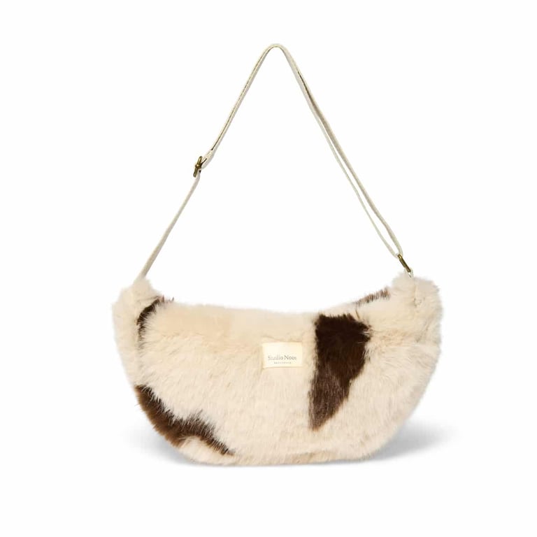 Studio Noos Faux Fur Adult Fanny Pack, Holy Cow