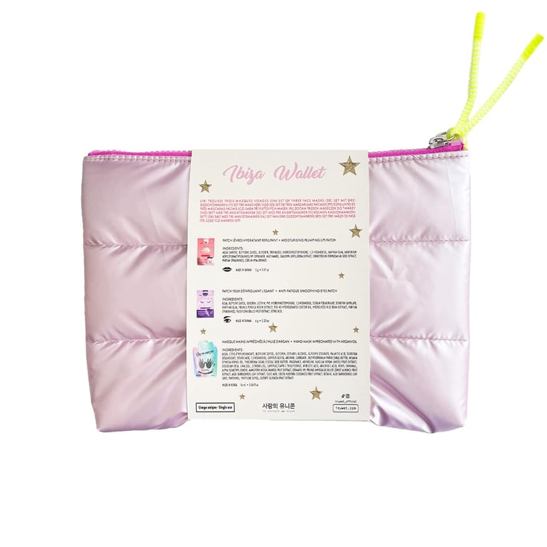 Inuwet Ibiza wallet, Augen und Lippen Patches - Feuchtigkeitsmaske für Hände