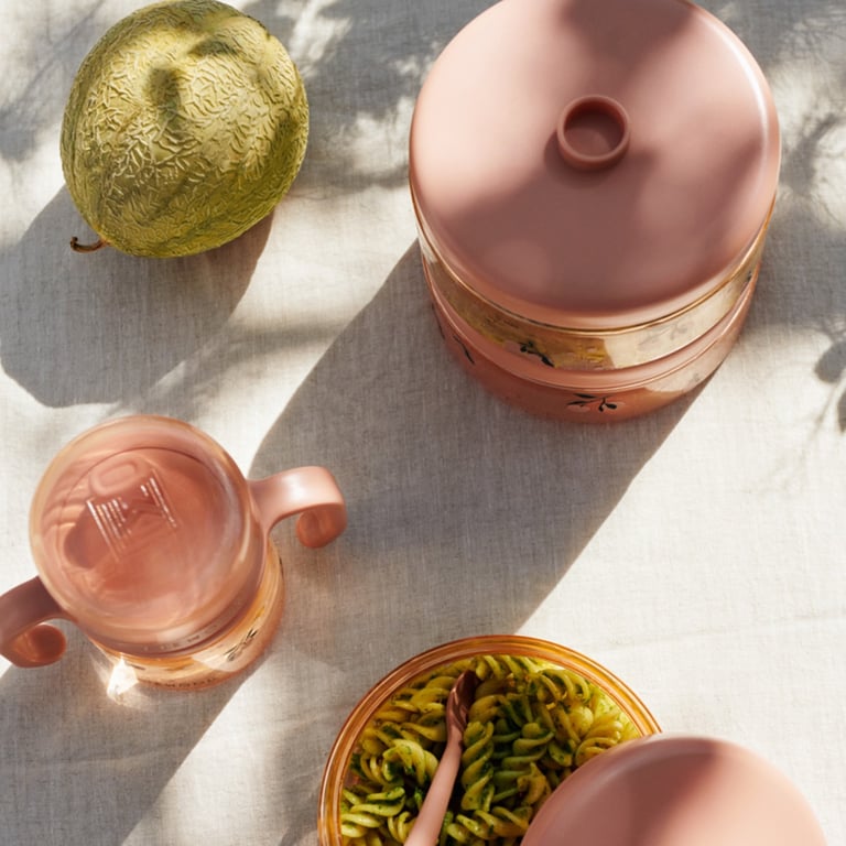 Liewood Babybrei Boxen Dominique Tritan 2er Pack 500 ml, Peach/ Sea shell 1