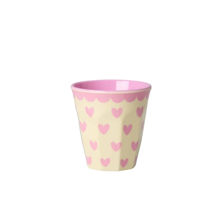 Rice Melamin Espressobecher Favorite Hearts Print, rosa