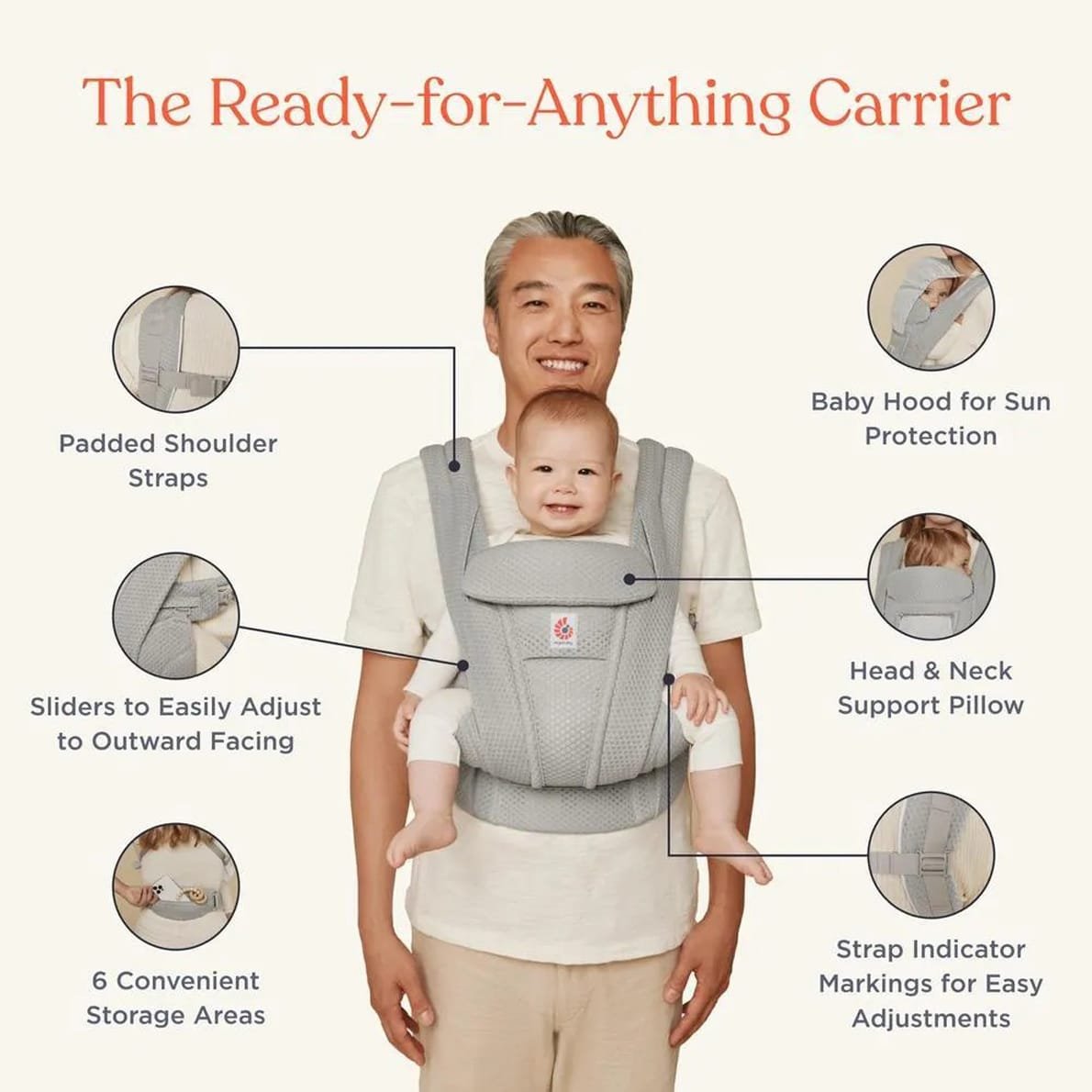 Ergobaby Cotton Omni Deluxe Babytrage onyx black