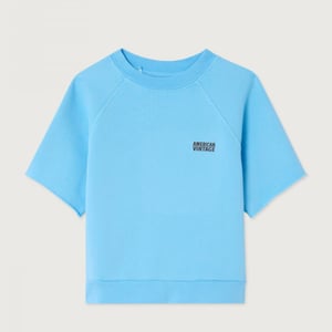 American Vintage Kurzarm-Sweatshirt, Bleu Ciel Vintage