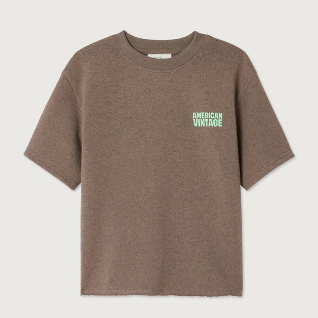 American Vintage Kurzarm-Sweatshirt Evona, Marron Surteint
