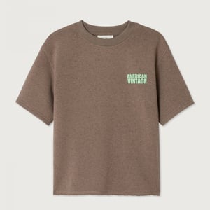 American Vintage Kurzarm-Sweatshirt Evona, Marron Surteint