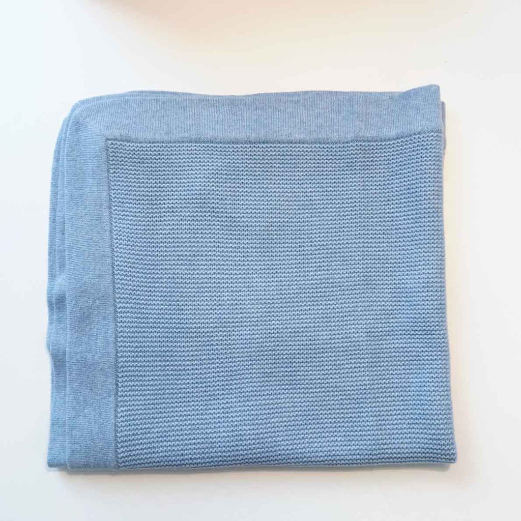 Papa Lobster Kaschmir Babydecke Pearl, hellblau mélange