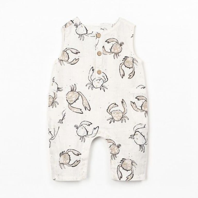 Play up Printed Leinen Jumpsuit, Bio Resin