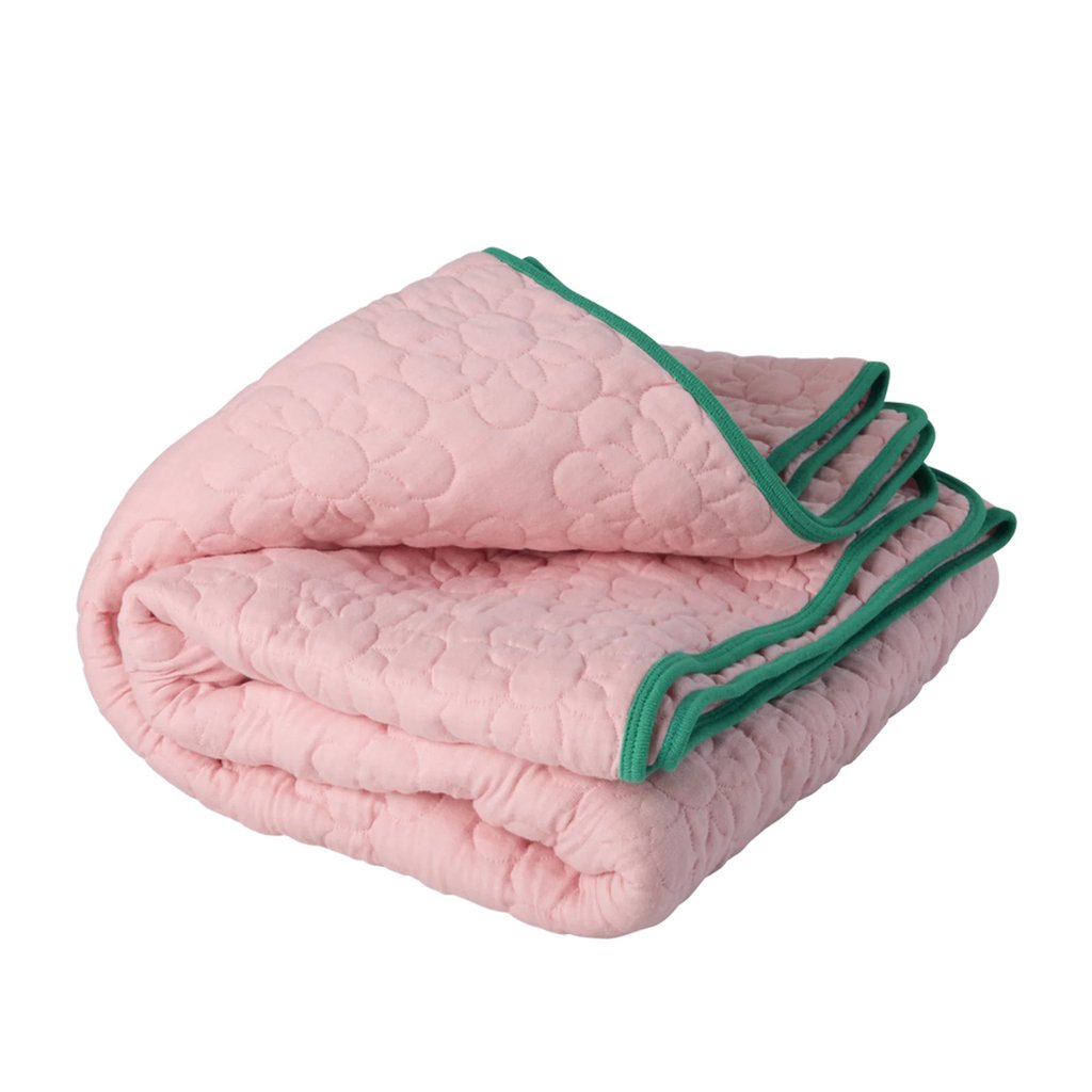 Rice Baumwoll-Steppdecke, soft pink