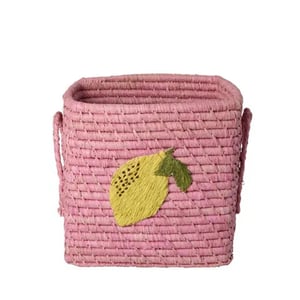 Rice Raffia Korb klein mit Big Lemon Design