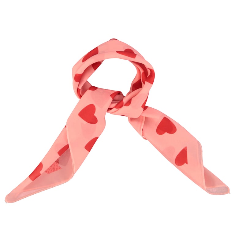 Piupiuchick Silky Bandana, pink mit roten Herzen allover
