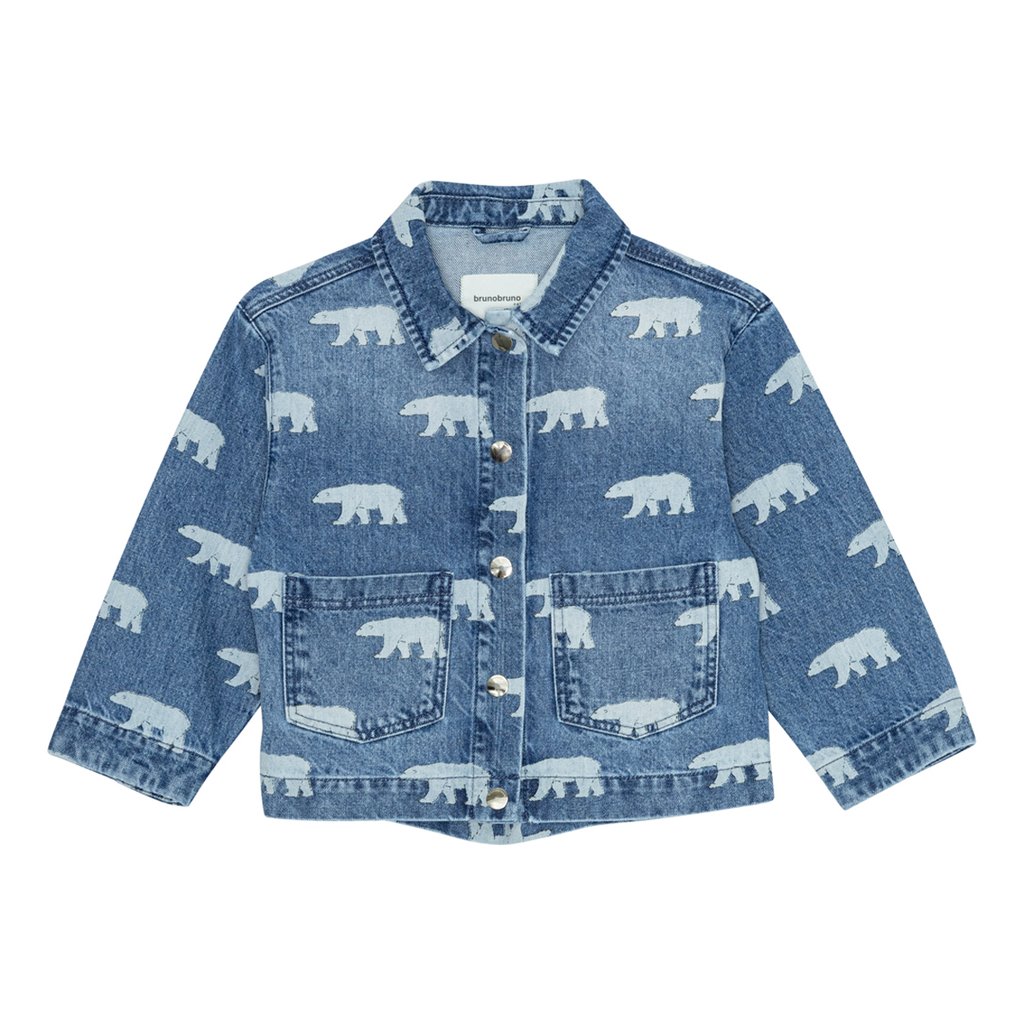 Brunobruno nation Overshirt Sena, Mid blue polar bear All over print