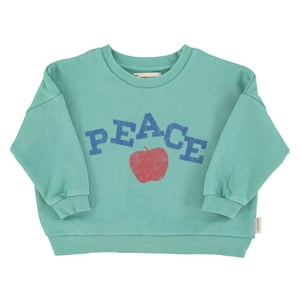 Piupiuchick Sweatshirt, turquoise mit „Peace“-Print