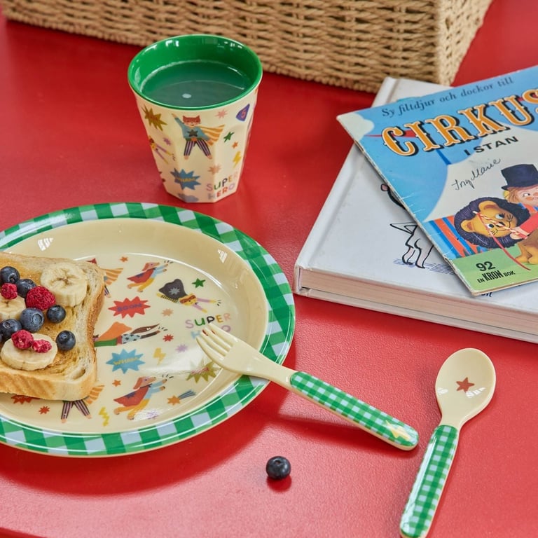 Rice Melamin Medium Becher Hero Print, green 1