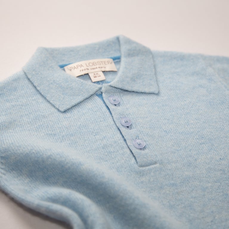 Papa Lobster Pullover Noam, hellblau mélange + ozeanblau 1