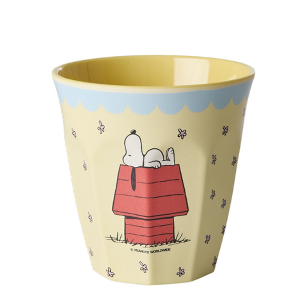 Rice x Peanuts Melamin Becher Medium mit Cream Snoopy Print