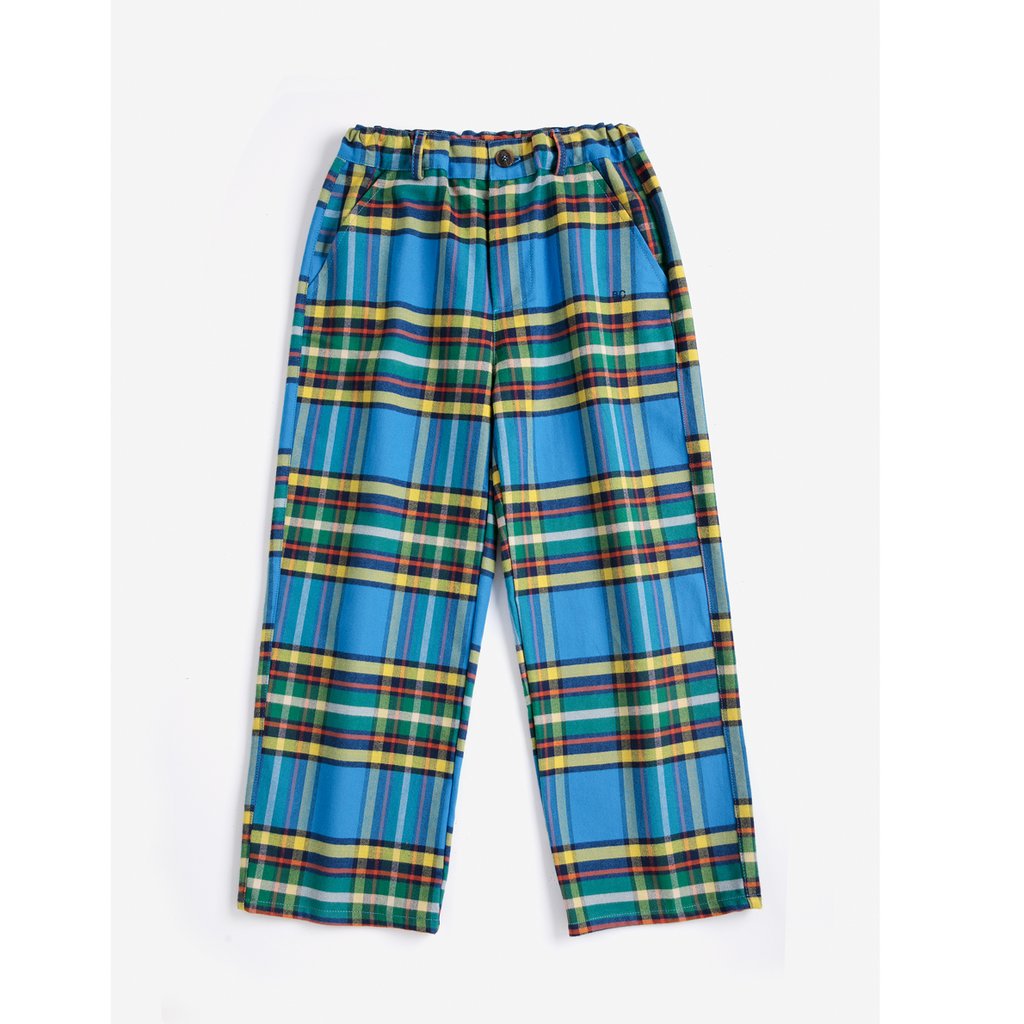 Bobo Choses Hose Tartan all over woven pants, blue