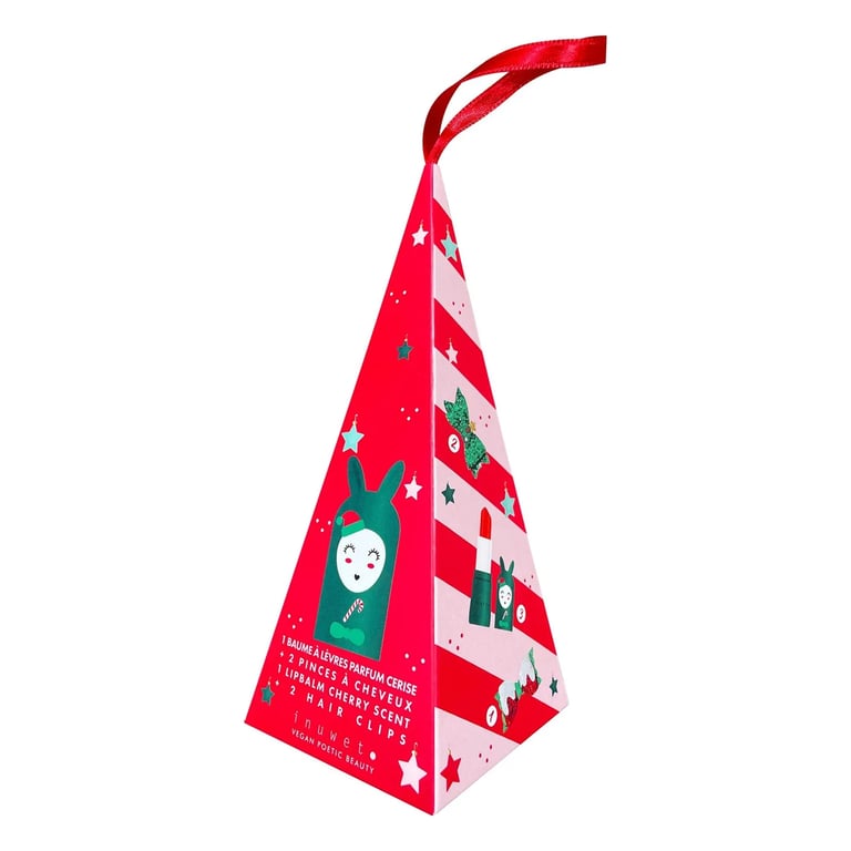 Inuwet Christmas Cone: Cherry Lip Balm - Hair clips