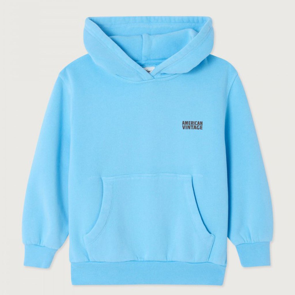 American Vintage Sweat-Hoodie Izubird, Bleu ciel Vintage
