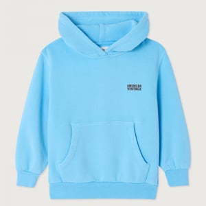 American Vintage Sweat-Hoodie Izubird, Bleu ciel Vintage