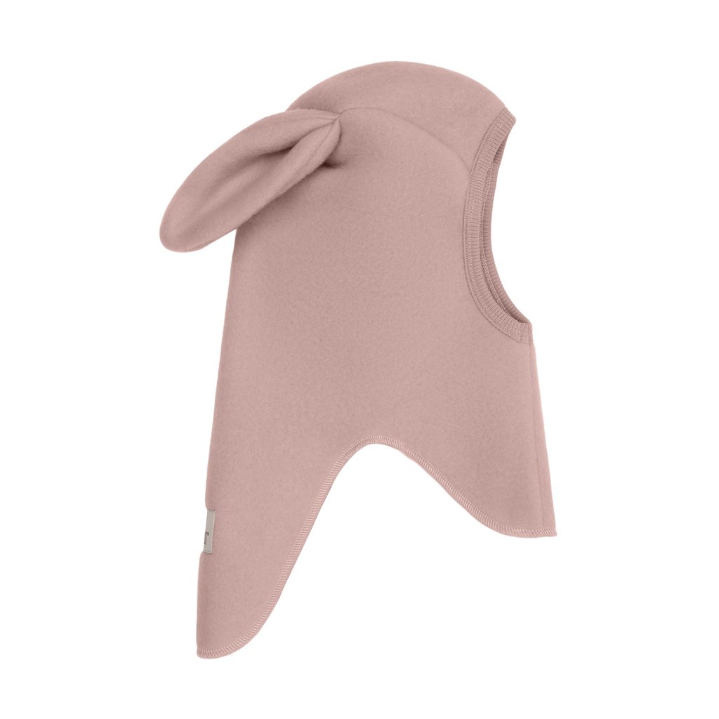 Huttelihut STurmhaube Balaclava Ears Wool Fleece, Mahogany Rose