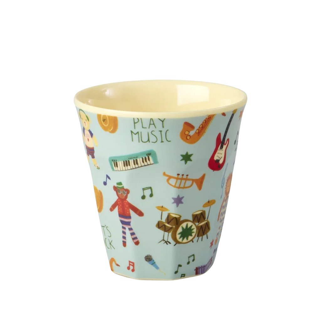 Rice Kleiner Kinderbecher Music Band Print, blue