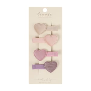 Leevje Haar Clips Velvet Hearts (4er Set)