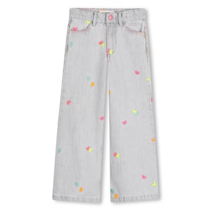 Billieblush Wide Fit Denim-Hose mit bunten Herzen, grey