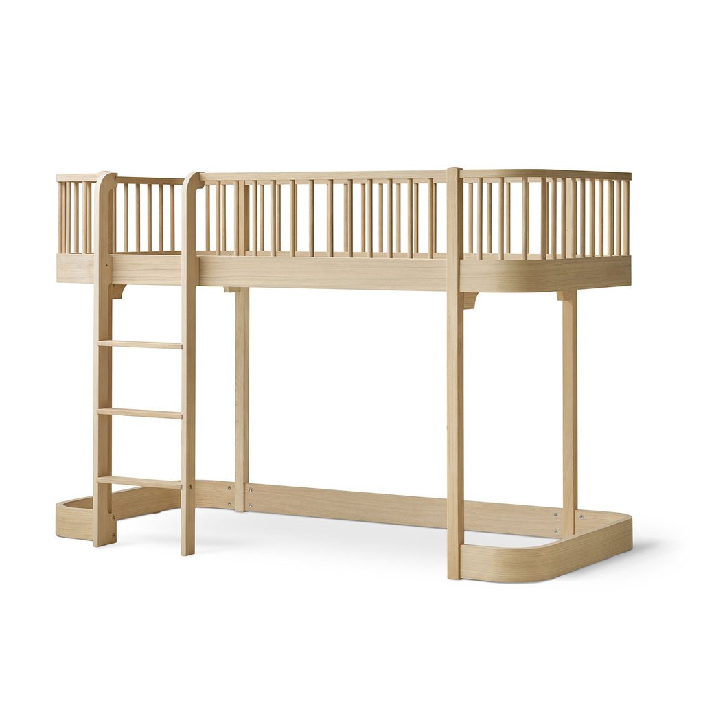 Oliver Furniture Wood Halbhohes Hochbett Leiter vorne, Eiche