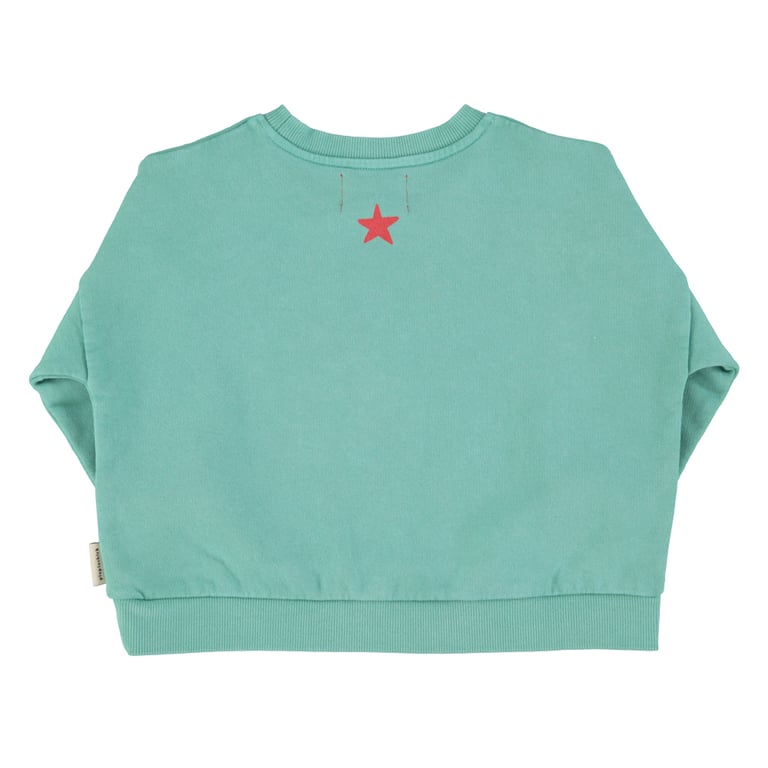 Piupiuchick Sweatshirt, turquoise mit „Peace“-Print 1