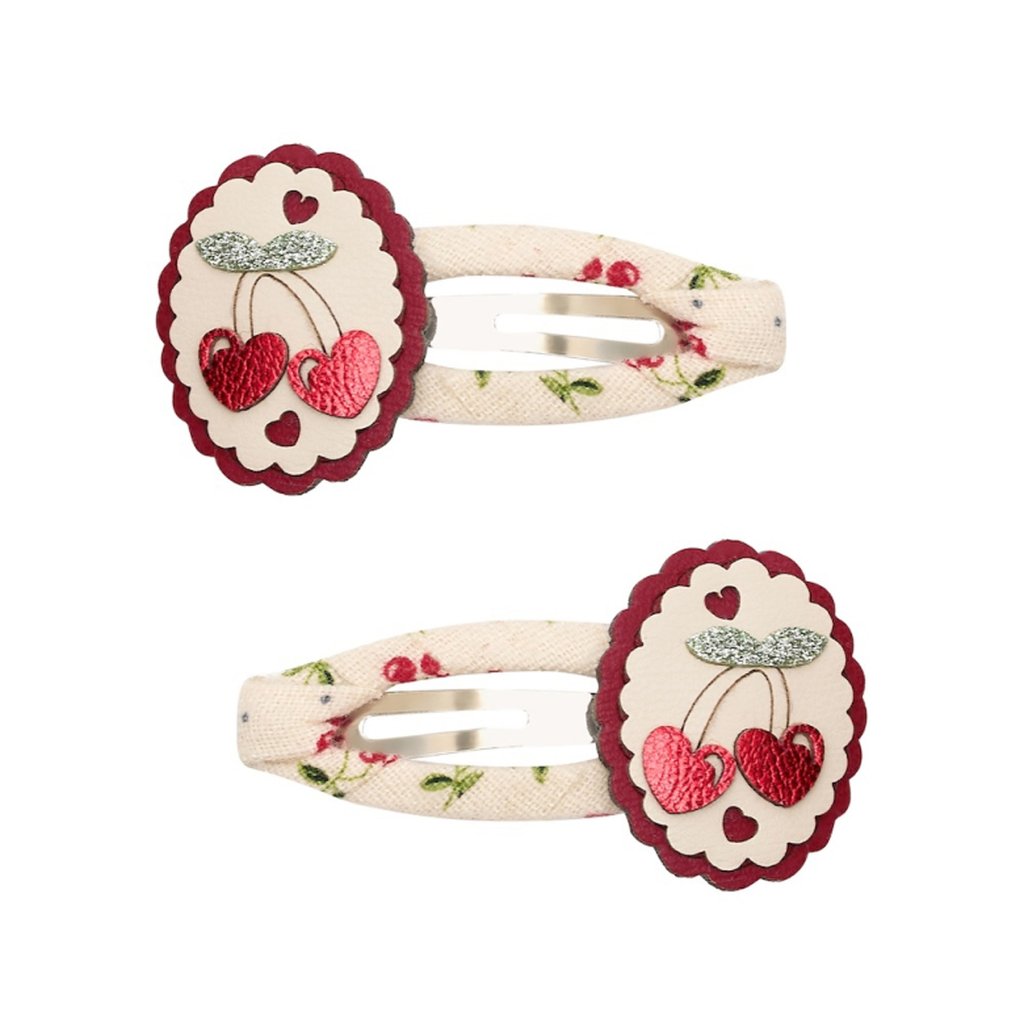 Mimi & Lula Haarspangen Scallop Framed Cherries Clic Clacs