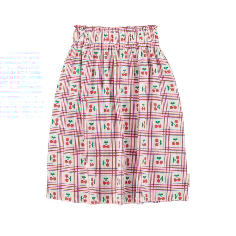 Piupiuchick Langer Rock ecru mit Cherry-Print