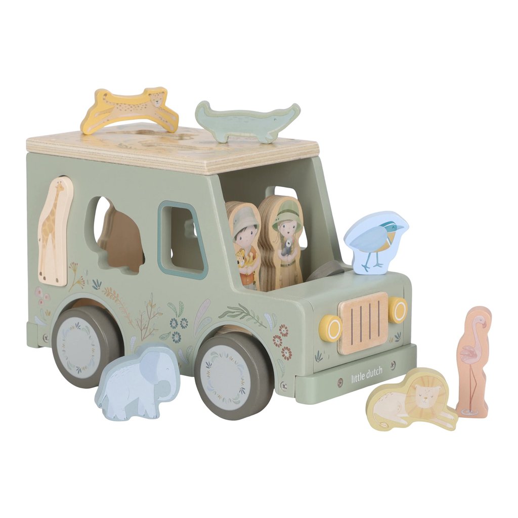 Little Dutch Holz Safari Auto mit Formensortierer