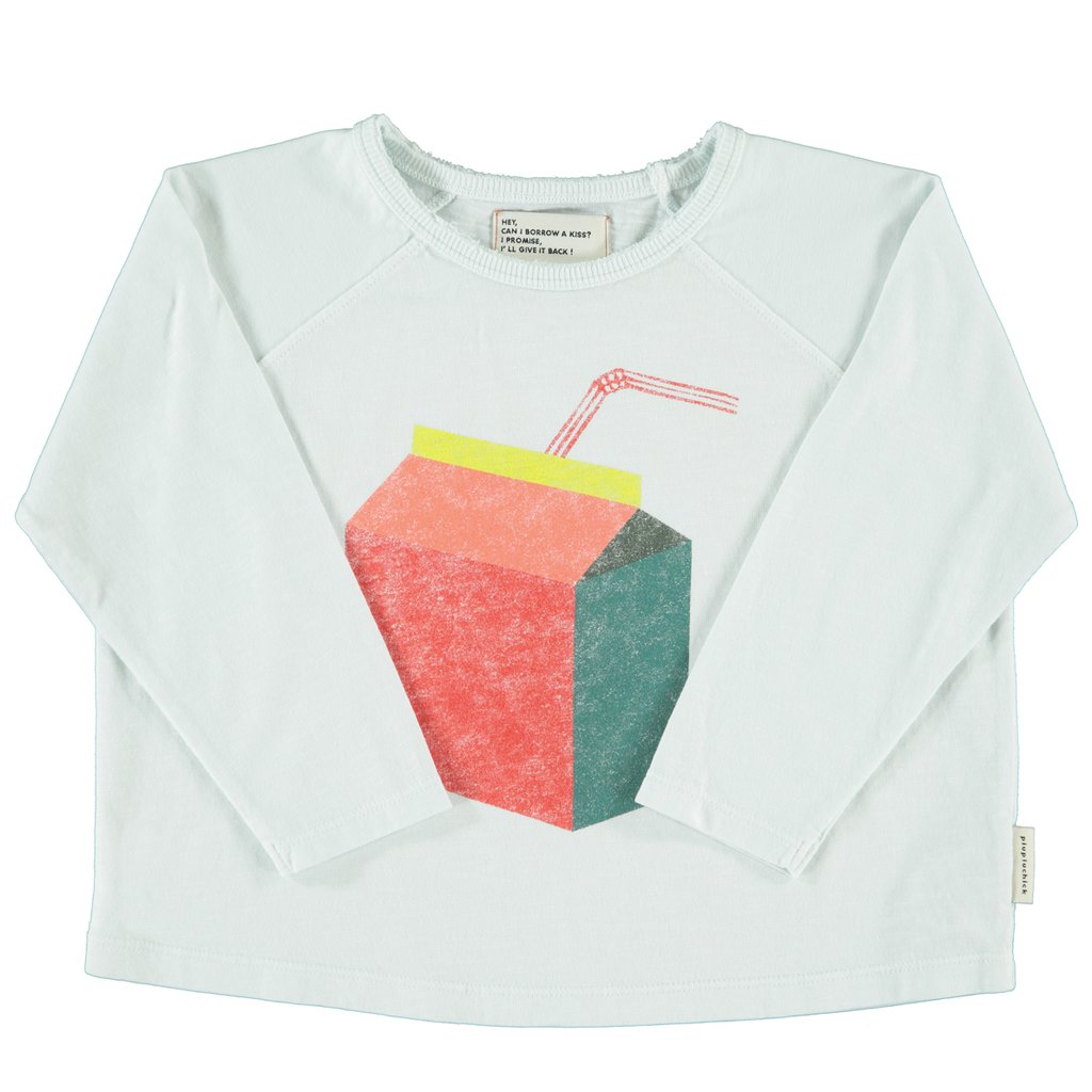 Piupiuchick Longsleeve Shirt, light grey mit multicolor juice box print