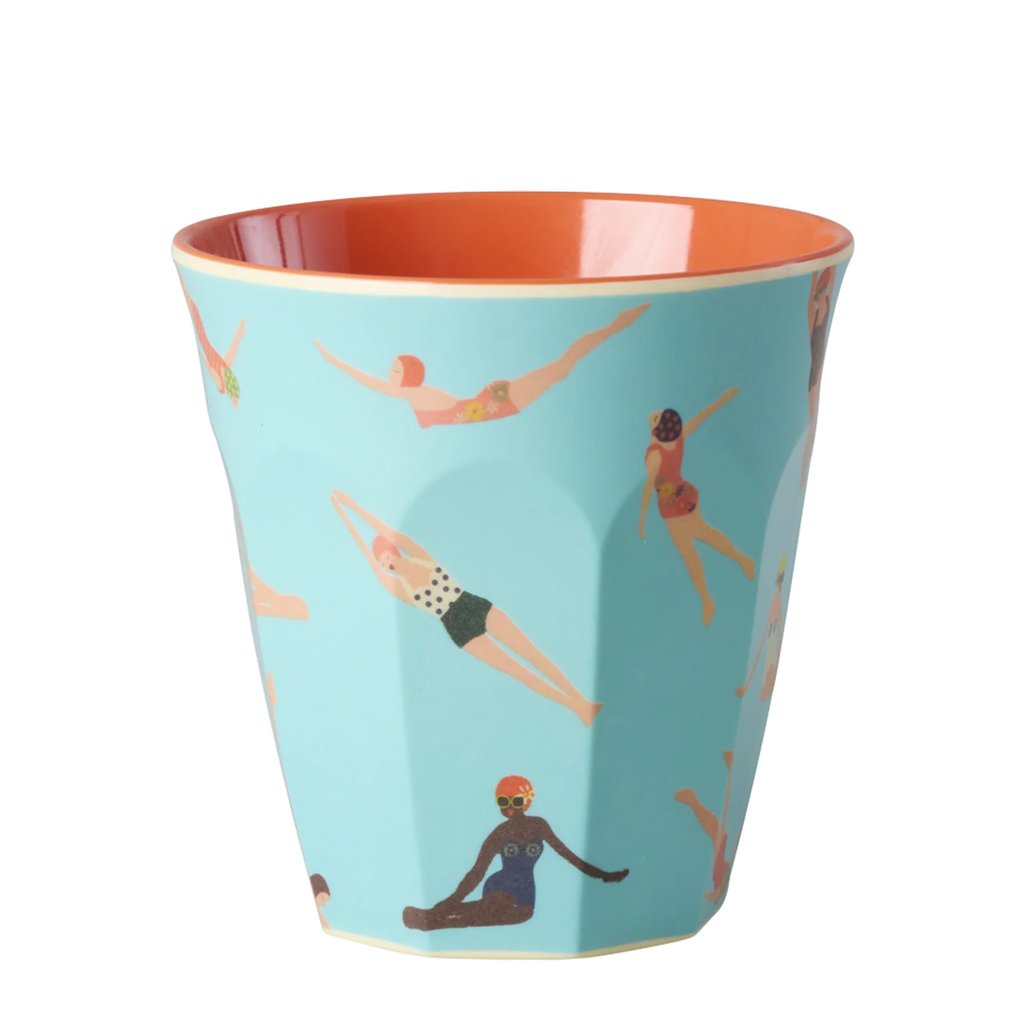 Rice Melamin Becher Medium, Retro Swimster Print
