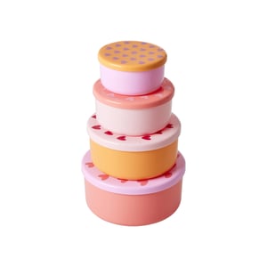 Rice Lebensmittelboxen rund Heart Print, mehrfahrbig (4-er Set)
